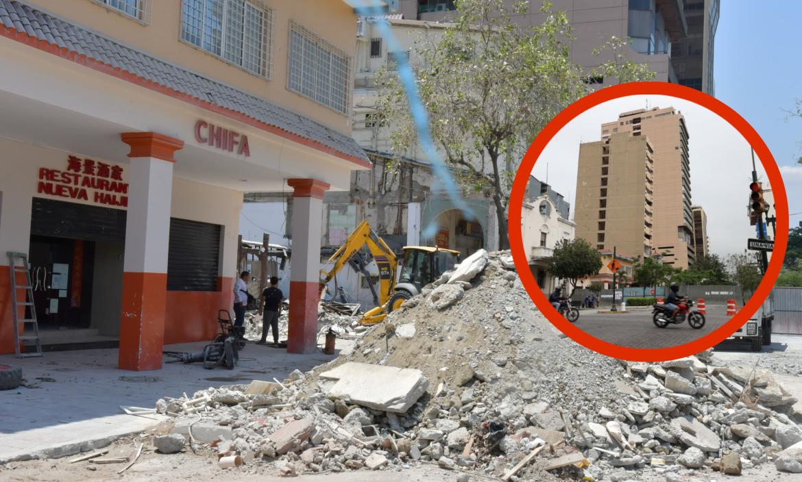 Así avanzan los últimos trabajos de limpieza de escombros del edificio.