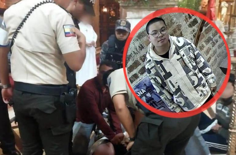 Personal policial llegó minutos después del ataque. Imágen del ciudadano chino que atacó a sacerdotes.