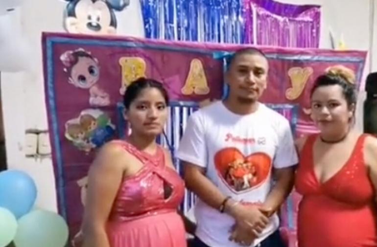 Celebró el 'baby shower' con sus dos mujeres en la misma fiesta