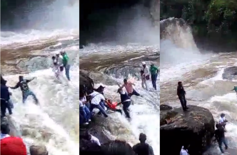 Personas intentan ayudar a quienes seguían atrapados en el río, sin éxito