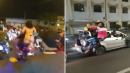 En redes sociales se viralizó el video de unos jóvenes motociclistas que circulaban por las calles céntricas de la ciudad.