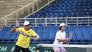 El equipo de Copa Davis de Ecuador entrenando en Grecia.