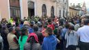 En Chimborazo, la marcha es liderada por el Seguro Social Campesino.