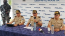 Cesar Zapata, comandante general de la Policía, brindó rueda de prensa en Manta.