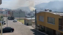 Vista del incendio en vía al valle de los Chillos.