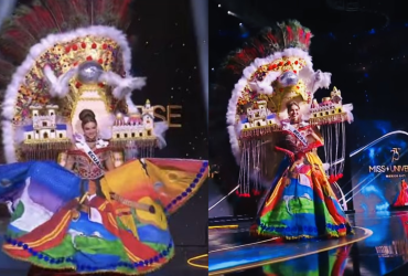 Mara Topic lució su traje típico en la gala preliminar de Miss Universo.