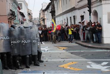 Protestas en Quito de este 15 de noviembre de 2024.