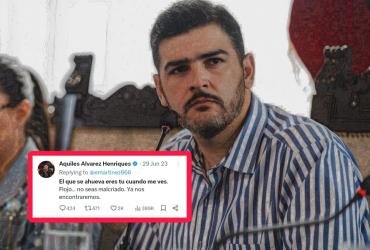 Aquiles Álvarez y uno de los mensajes en los que incita a la violencia.