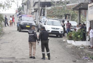 El sitio del crimen en la Balerio Estacio.