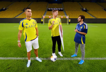 Cristiano Ronaldo, Mr. Beast y un fan del futbolista.