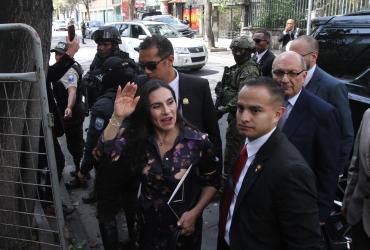 Verónica Abad durante la audiencia de protección.