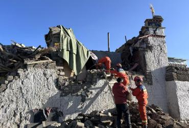 Un gran terremoto devastó el Tíbet.