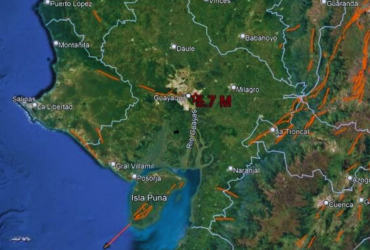 El epicentro del sismo del 12 de enero de 2025.