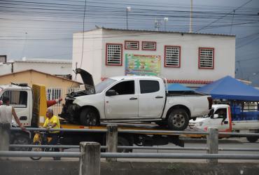 La camioneta accidentada en Mi Lote.