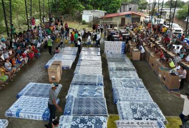 La ayuda humanitaria llegó a los damnificados por el temporal invernal.