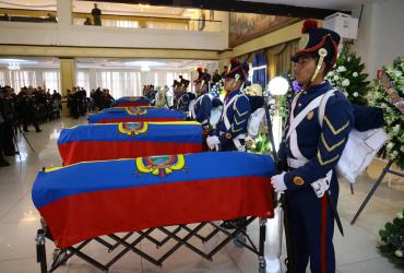 Funeral de los militares víctimas de un ataque armado en Orellana.
