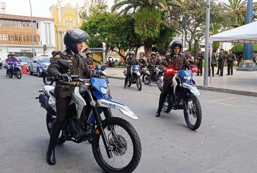 En Loja, la Policía se equipa con motocicletas.
