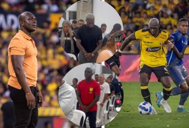 Segundo Castillo y Felipe Caicedo entrenador y jugador de Barcelona SC.
