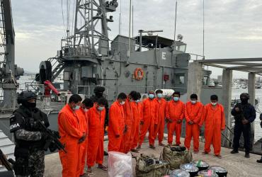 Los detenidos en Manta por narcotráfico.