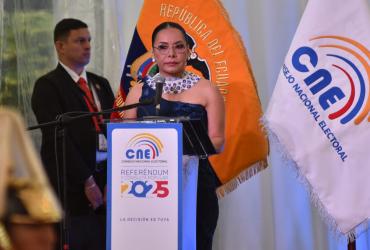 Diana Atamaint, presidenta del CNE.