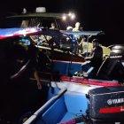 Miembros de la Armada del Ecuador patrullan en horas de la noche por canales interiores del Golfo de Guayaquil