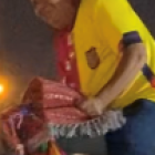 Ecuador Echeverría, en las alturas sobre un camello de Catar. Su felicidad era inmensa.