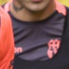 El zaguero Luca Sosa, durante un entrenamiento de los canarios.