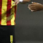 AMDEP7715. PEREIRA (COLOMBIA), 02/08/2023.- Jugadores (d) de Pereira discuten con los de Independiente hoy, al final de un partido de los octavos de final de la Copa Libertadores entre Deportivo Pereira e Independiente del Valle (IDV) en el estadio Hernán Ramírez Villegas en Pereira (Colombia). EFE/ Ernesto Guzmán Jr.