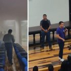 Los estudiantes tuvieron que ser evacuados del lugar mientras se atendía la emergencia.