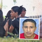 Santa Tumbaco (de espalda) llegó al Laboratorio de Criminalística  para retirar los restos de su cónyuge Jhonny Quimís Baque, de 41 años.