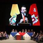 El alcalde de Quito agradeció en su discurso a Rafael Correa por el Metro de Quito.