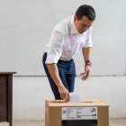 Así votó Daniel Noboa en Olón.