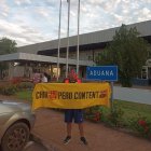 Juan Francisco Anchundia en la frontera de Argentina y Brasil.