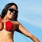 Katherin Queen pasó el fin de semana con sus amigos en las playas de Manta.