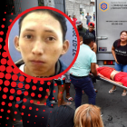 Éricka Ramos llora desconsolada  al ver el cadáver de su hermano Eddy Ramos Morales.