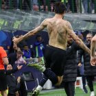 Francesco Acerb de Inter y su gol ante Barcelona FC.