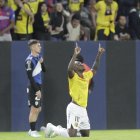 Así festejó Felipe Caicedo su gol ante IDV en Chillo Jijón.