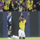 Así festejó Felipe Caicedo su gol ante IDV en Chillo Jijón.