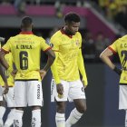 La tristeza de los jugadores de Barcelona tras perder ante Independiente del Valle.