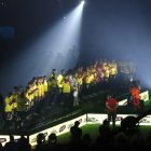 La presentación de los jugadores de Barcelona en la Noche Amarilla.