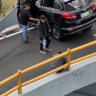 En vídeos difundidos se puede ver a los ocupantes saliendo del vehículo.