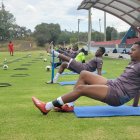 La plantilla realizó su tercer día de trabajo físico en el complejo del club.