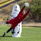 Javier Burrai volvió con todo a las prácticas del Barcelona.