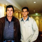 El extenista chileno Patricio Cornejo (i) junto al ecuatoriano Nicolás Lapentti (d).