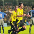 El exdefensa Raúl Noriega celebra el gol que le marcó a Emelec en un empate 1-1 del 2007.