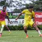 Los toreros ya hicieron algo de fútbol, pero en grupos. Por un lado los defensas y en otro, los delanteros y volantes.