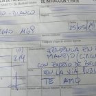  La boleta con la multa y declaración de amor. 