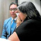 María Rocío Lema lloró mientras narraba la última conversación que mantuvo con su hijo y cómo luego le exigían dinero haciéndose pasar por él. 