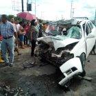  El auto en el que viajaban las maestras cuando se toparon con la muerte. 