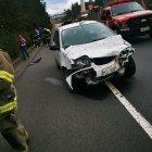  Nueve uniformados participaron en la emergencia en la que estuvo involucrado un vehículo blanco y un taxi. 